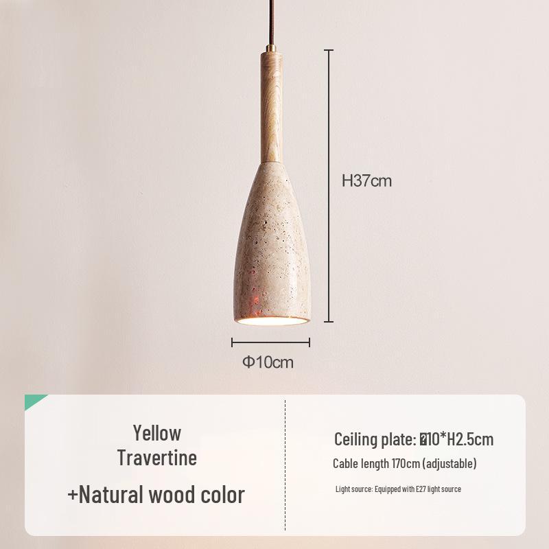 

Подвесной светильник из черного травертина в виде винной бутылки – Современная люстра с одним плафоном для столовой, бара и спальни LED - Includes Warm Light