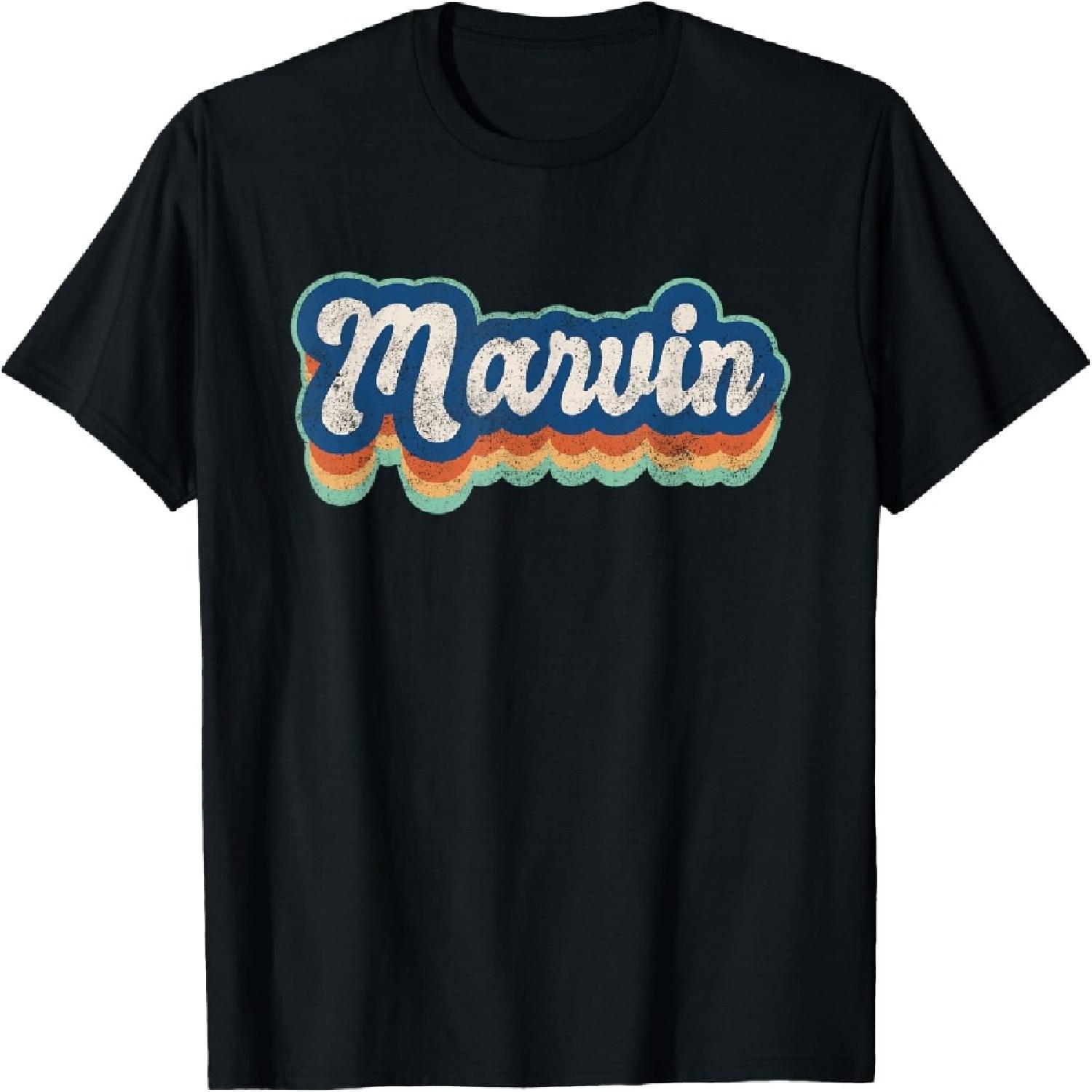 Marvin First Name Boy Vintage Style 70s 80s Personalized T-Shirt XXXXXL разноцветный