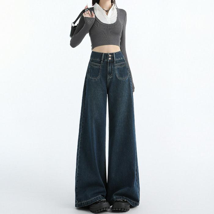 American Retro 2025 Women's High Waist Slimming Wide Leg Jeans