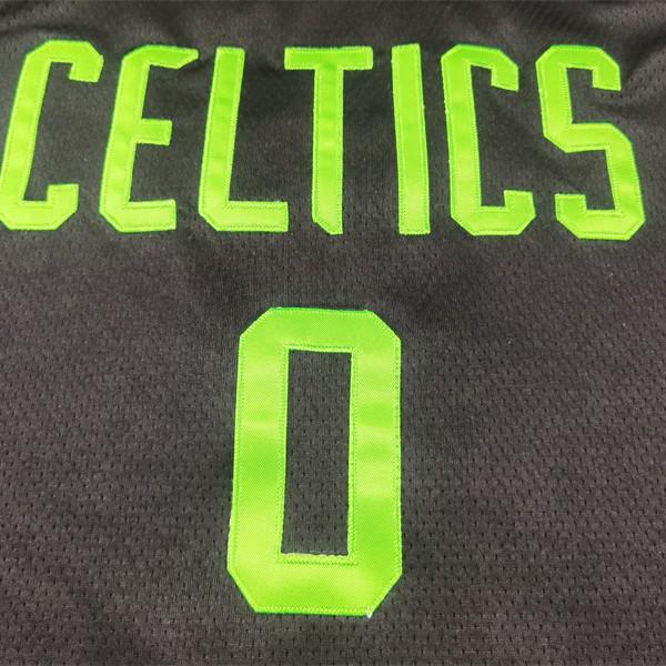 2025 Celtics #0 Tatum Black Embroidered Basketball Jersey for Adults