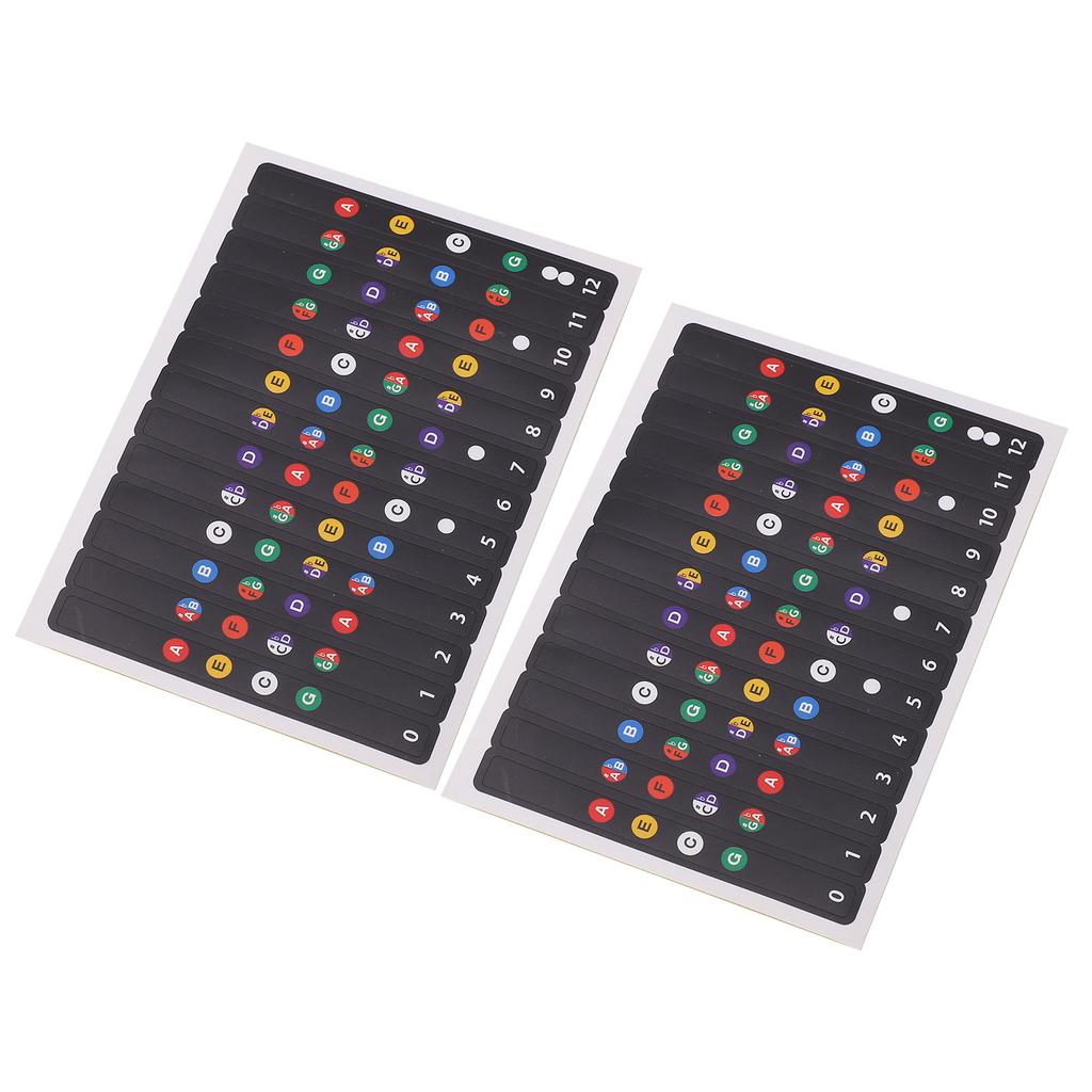 2Pcs Ukulele Fretboard Stickers Chord Fret Note PVC Finger Guide for Beginner Concert