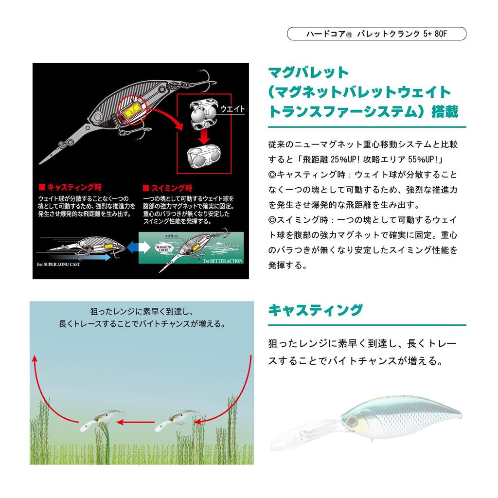 DUEL HARDCORE Hardcore Bullet Crank 80F Crankbait Freshwater 80mm Blue Sexy Shad 5+ [Fishing Tackle, Bass] R1421-BSSH 03