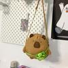 Capybara Small Shoulder Bag With Nylon Material And Zipper Closure For Casual Travel
