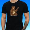 T-Shirt Herren Bär spielt Banjo Motiv Baumwolle Größe S bis 5XL