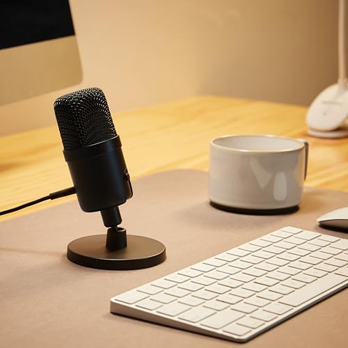 Amazon Basic USB Condenser Microphone for PC Streaming, Gaming, and Podcasting, 8.6cm X 14.7cm, Black