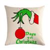Green-haired Monster Pillow Cover Linen Christmas Pillow Cover Living Room Sofa Lumbar Cushion Cover