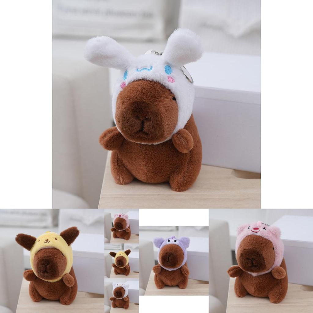 Adorable Capybara Plush Toy Bag Charm Soft Stuffed Animal Doll With Cute Design