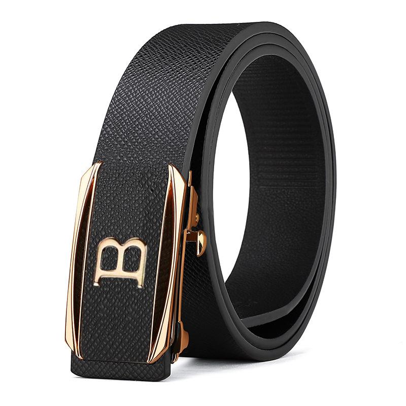 

Мужской ремень, новый стиль, для среднего возраста и молодежи, деловой повседневный, автоматическая пряжка, кожаный ремень, простой и универсальный, кожаный ремень для джинсов 125cm