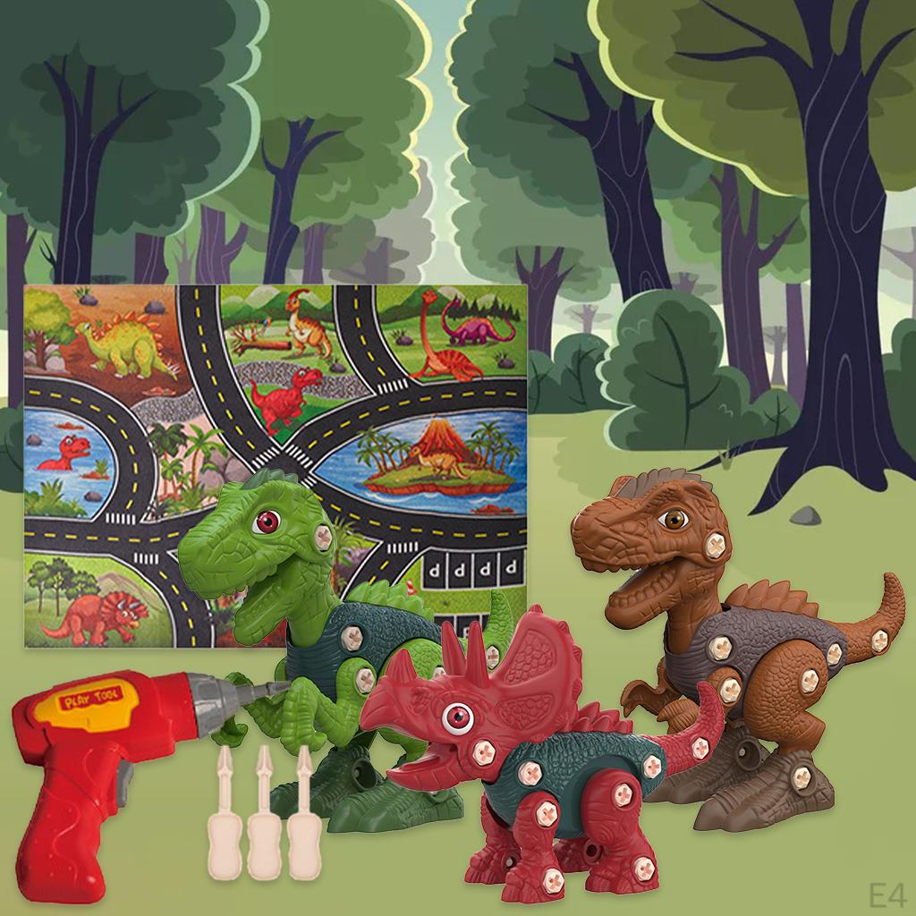 Dinosaur Toy Set, Deformed Action Figure, puzzle Construction play set with Screwdriver