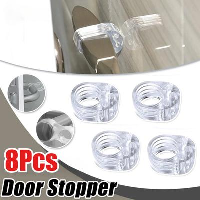 Silica Gel Door Stop Transparent Door Handle Buffer Baby Safety Shockproof Pad Walls Furniture Protective Home Door Stopper