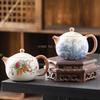 220ml Capacity Ceramic Ru Kiln Xi Shi Teapot for Home Brewing Chinese Kung Fu Tea Set High-end Brewing Teapot