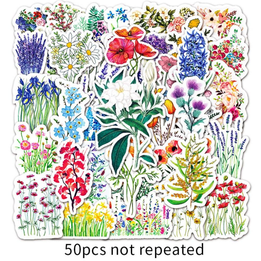 10/30/50 TK Taimed Värsked lilled Graffiti Pagas Pagas Sülearvuti Käsiraamat Kaunistus Veekindel kleebismänguasi