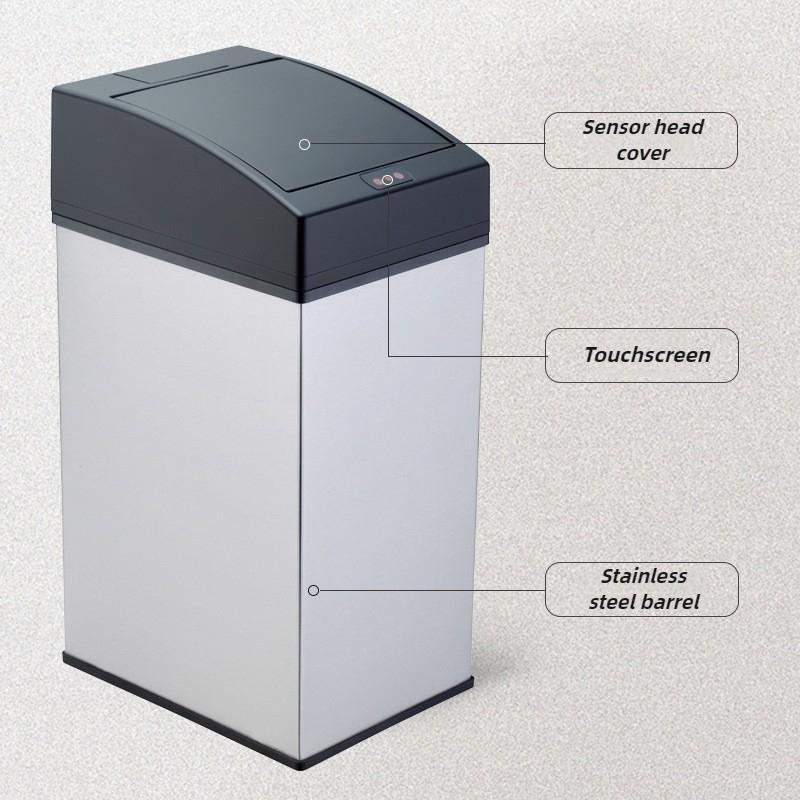 Smart Trash Can Inductive Living Room Waste Bins Automatic Sensor Bathroom Anti Odor Garbage Can Stainless Steel Litter Bin