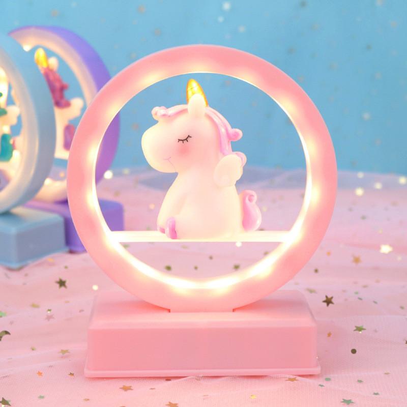 Cartoon Unicorn Cute Led Night Light Music Box Desktop Decor Ornament For Gift