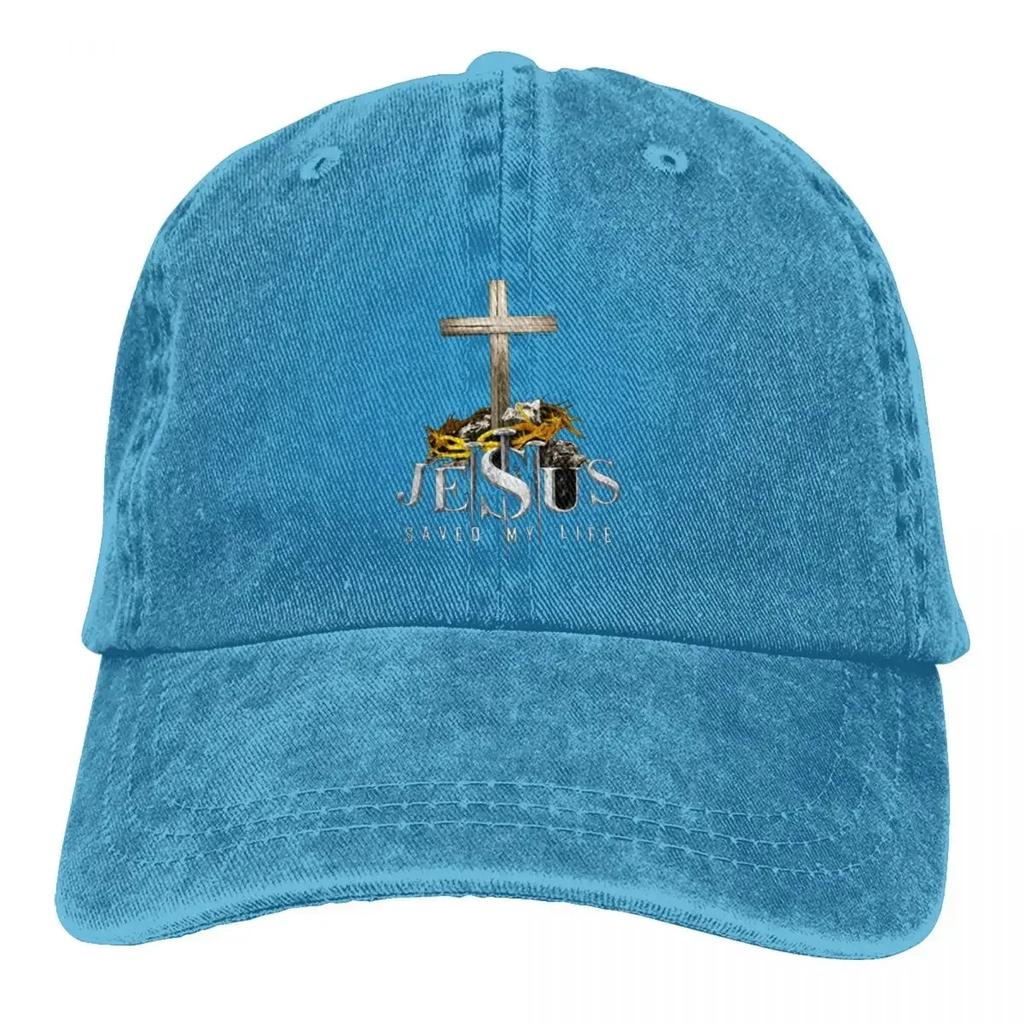 Jesus Saved My Life Denim Baseball Cap Outdoor Sports Hip Hop Hats Spring Sun Visor FeUnisex Unisex Casual Custom DIY Baseball Caps