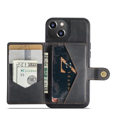 Etui na iPhone 13 Odpinany Uchwyt na Karty Skórzany Tylny Pokrowiec Kompatybilny z MagSafe