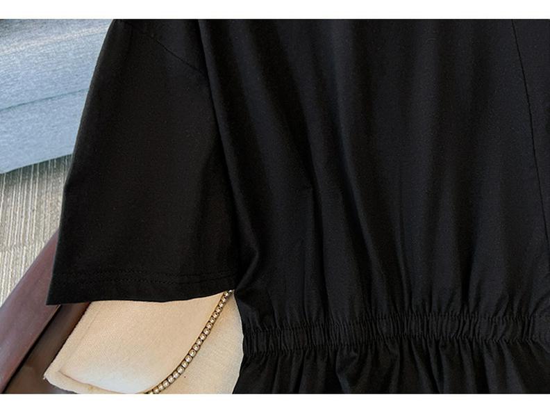 Nadměrná velikost 120-350 Jin Dámské volné nikové designové tričko s krátkým rukávem - Léto 2023