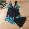 Women's Split Fashion Sexy  Printed Skirt Swimsuit With Chest Pad Without Steel Support
