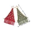 Holiday Tree Fiber Craft Set for 2 Hanging Projects with Soft Cotton Cord, Wooden Star Toppers, Beads and Dowels