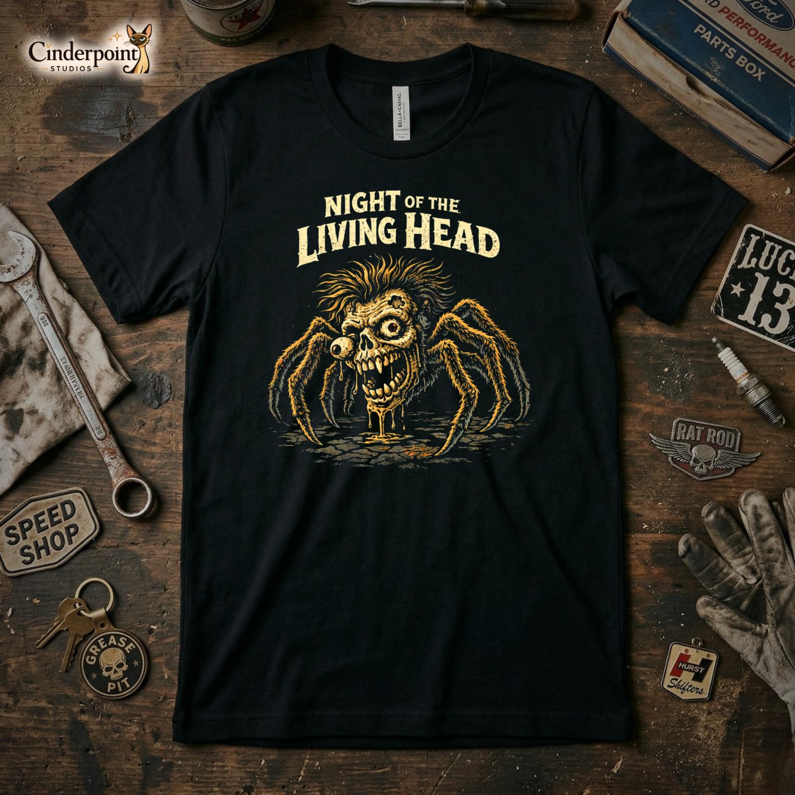 Night of the Living Head Zombie T-Shirt Retro Creepy Horror Graphic Tee XS-5X S разноцветный