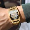 Men's Waterproof Luminous Tourbillon Leather Watch with Fashionable Motorcycle Gear Design