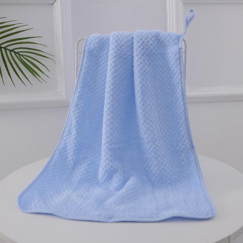 Striped Coral Fleece Bath Towel - Absorbent, Thickened Beach & Household Use
