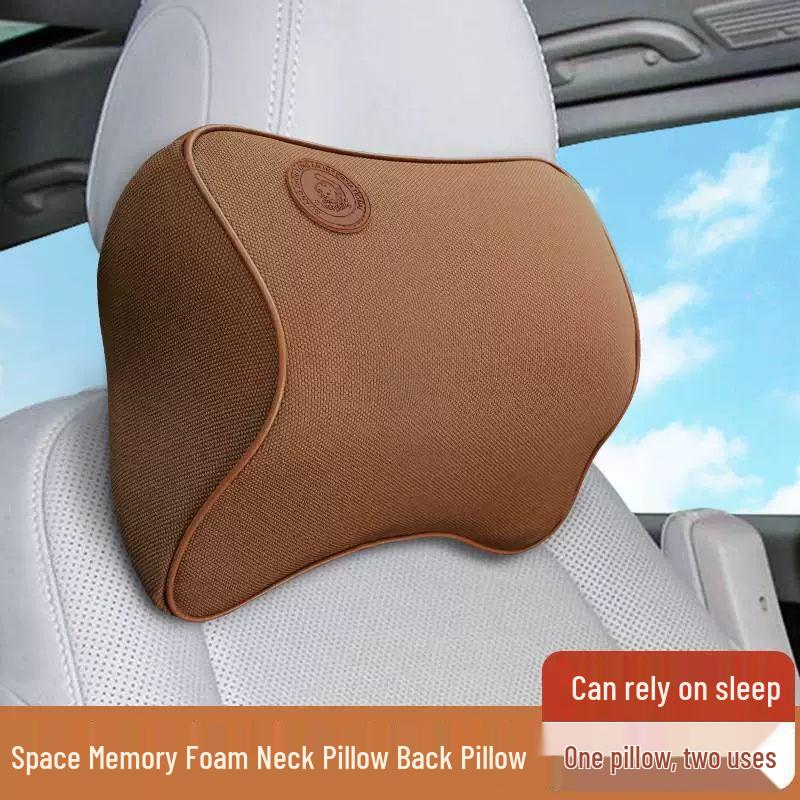 Premium Memory Foam Car Headrest & Lumbar Support Pillow Set