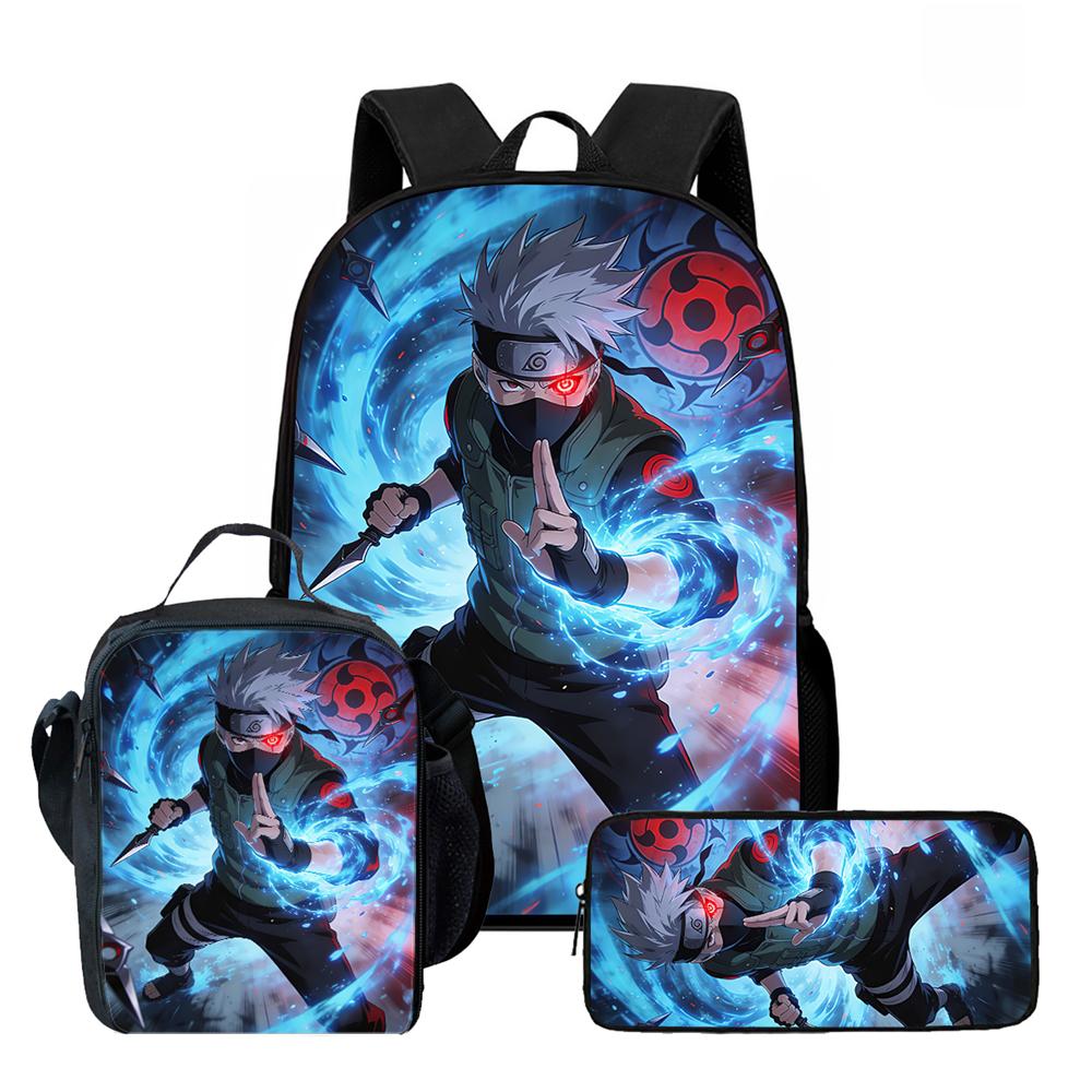 NARUTO Children School Daily Pack, 16 Inch Lightweight Animated Pupil Carrier, Dual Zip Pockets Durable For Boys Girls Age 4-10