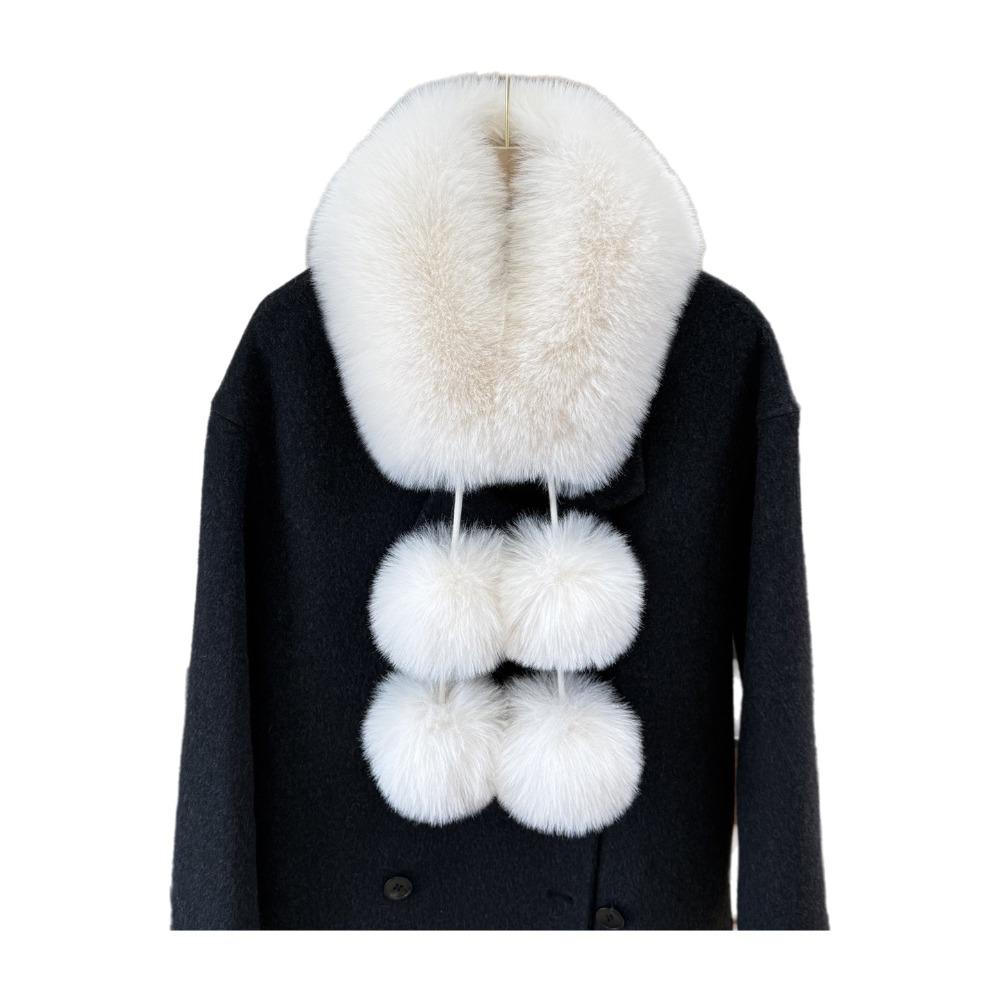 Solid Color Faux Fur Scarf Magnetic Buckle Women Winter Scarves Thickened Neckscarf for Girls