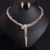 Zircon Snake Necklace Earrings Jewelry Set Bracelet Banquet Haute Couture Snake Necklace