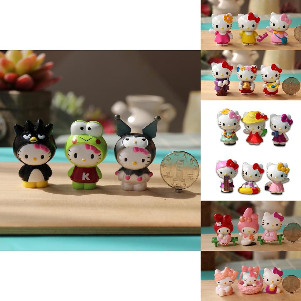 Adorable 6pcs Hello Kitty Kuromi Sanrio Cute Dolls Accessories For Collectors