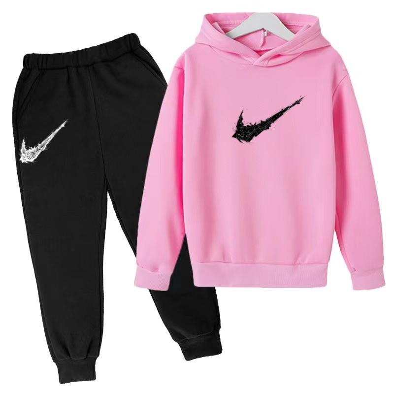 Kids Autumn Winter Hoodie Boy Girl 3-13Yrs Letter Print Clothing Casual Top+Trousers 2P Child Gift Brand Sports Coat Jogging Set