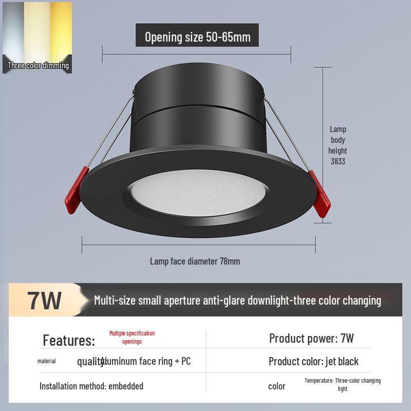 2-Inch Recessed Spotlight: Small Downlight for Ceiling In Living Room, Bullseye Hole Design, Opening Size 55.5cm X 606.5cm