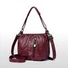 New Fashion Retro Shoulder Bag Women's Handbag Multi Layer Large Capacity Travel PU Leather Crossbody Bag AVE