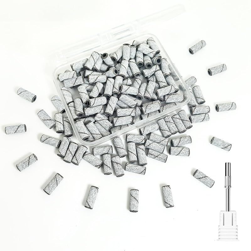 Small Sanding Bands Nail Drill Bits, Corfulra 240 Extreme Fine Grit Nail File Sanding Bands for Nail Drill with 3.1mm Mandrel Bit, 100Pcs Mini #240 белый