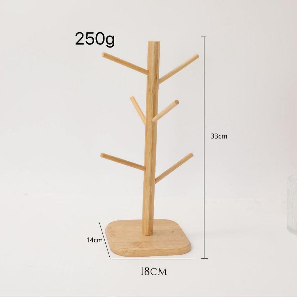 Bamboo Water Cup and Key Organizer Rack