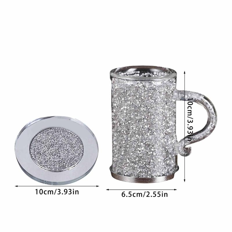 Crystal Glass Coffee Cup with Handle Double Layer Heat Insulation Water Tumblers Drinking Cups Wine Glasses Teas Cups