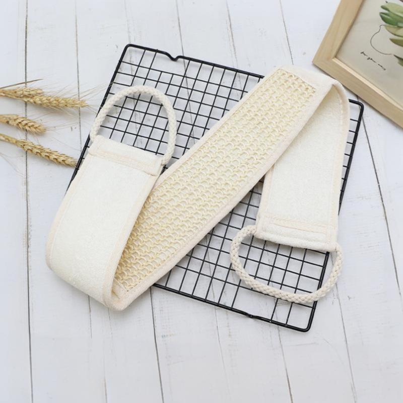 Long Exfoliating Body Scrubber with Strap, Soft Bath Sponge & Dry Brushing Tool for Shower & Spa, Dead Skin Removal Washcloth