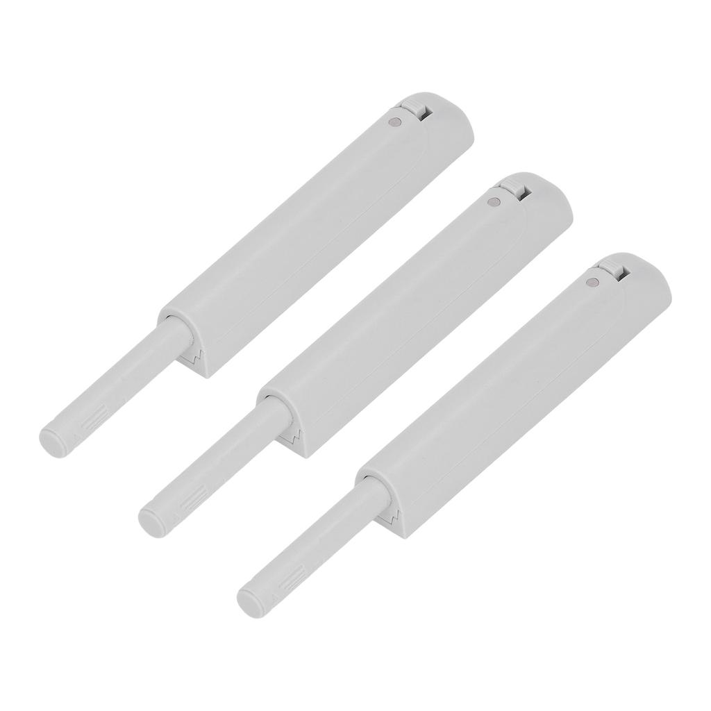3Pcs Push Latch Widely Used Oxidation Resistant Door Latch Damper for Cabinet Door Closet Gray