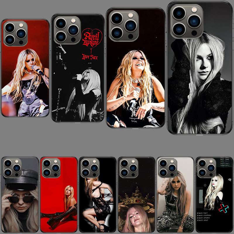 Singer Avril Lavigne Phone Case For Iphone 16E 15 Pro 14 Plus 17E 16 17 Pro Max Air 11 12 13 Mini Shockproof Capa Cute Cover