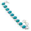 Santa Rosa Turquoise Oval Shape Gemstone Bracelet Adjustable Link Jewelry 8"