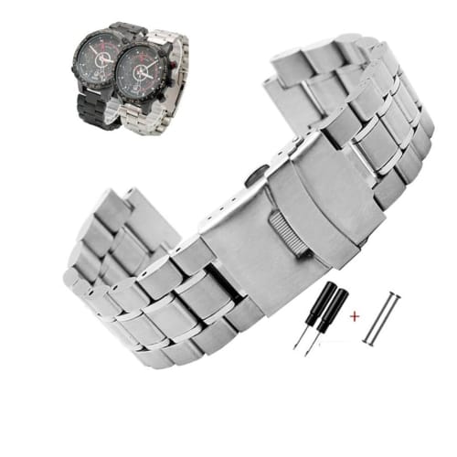 

Топ Эстетика Ремешок для часов из нержавеющей стали для мужских Timex T2N720, T2N721, TW2R55500, T2N721, 24x16 мм, серебристый с концевыми звеньями и черным браслетом