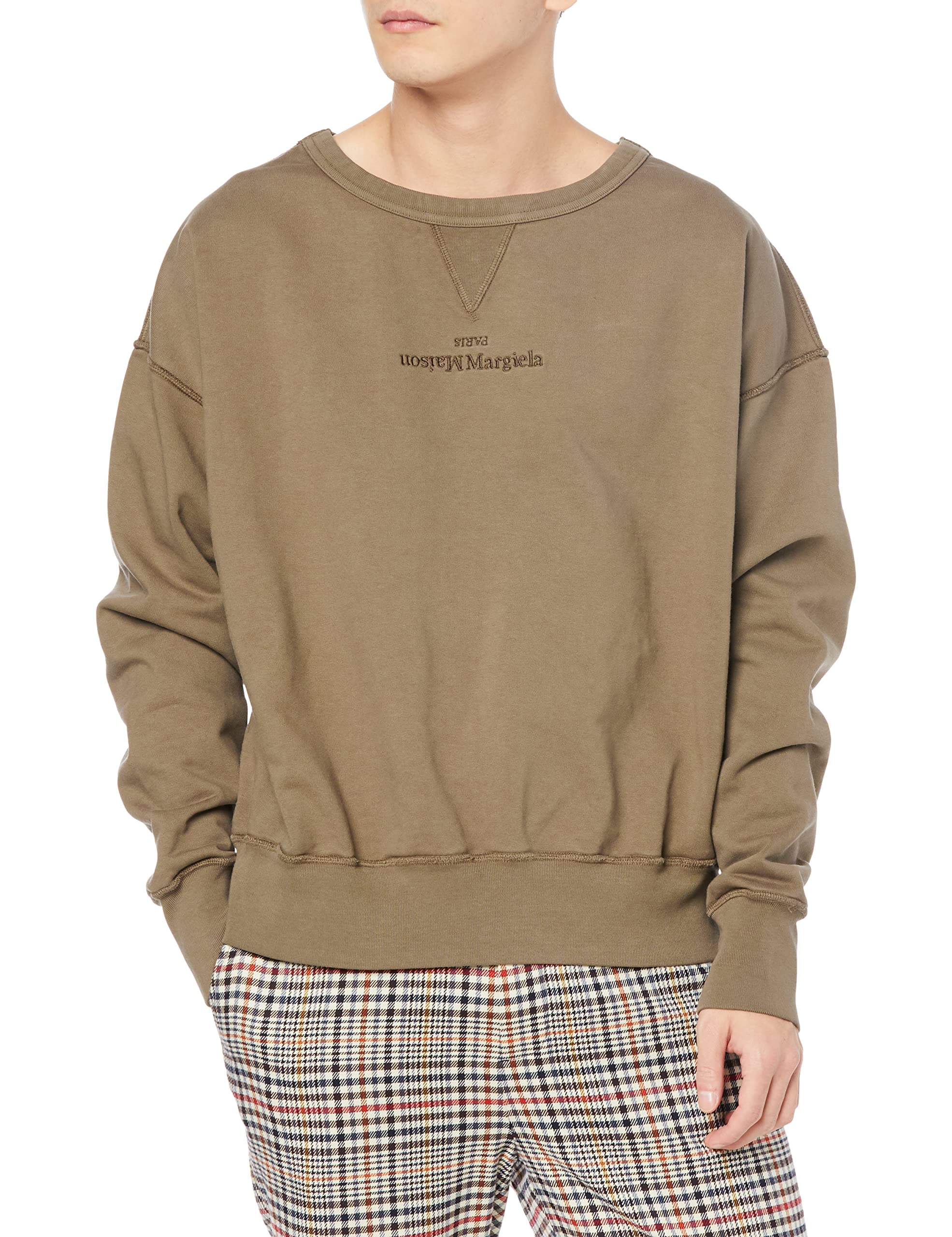 

Maison Margiela Logo 728 Military Size L Men s Sweatshirt, Olive, [Used]