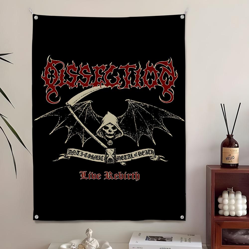 

Death DDissection Metal Tapestry Wall Art Bedroom Dorm Living Room Outdoor Festival Party Decoration Background Banner 74x94cm(29x37in)