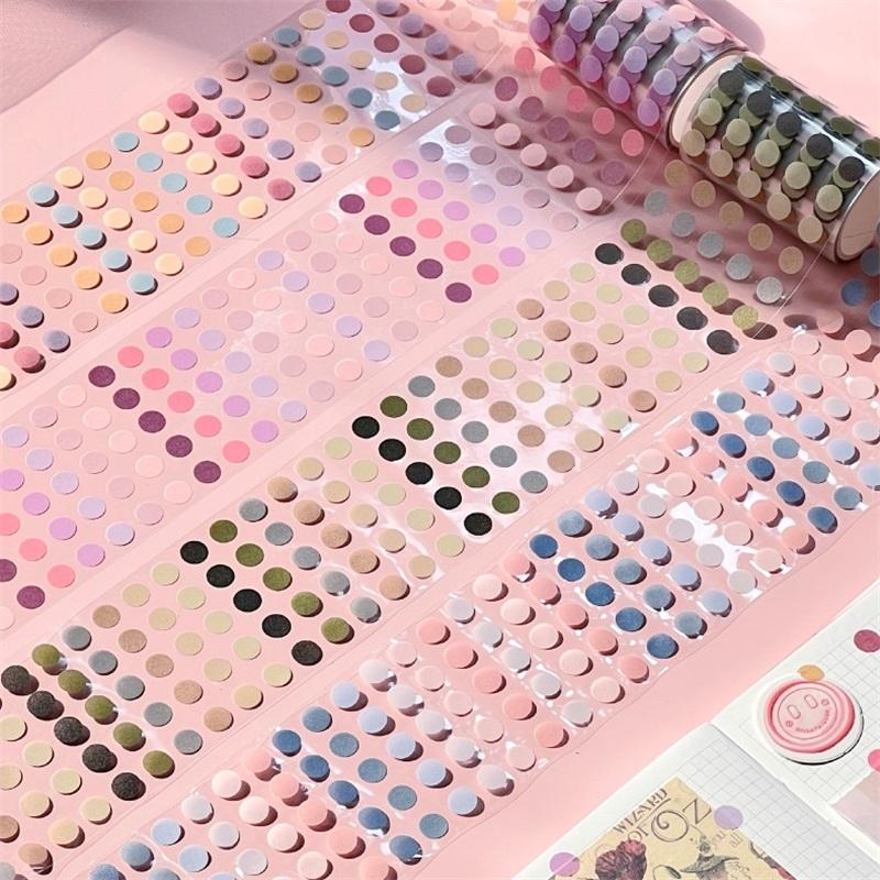 60mm * 3m Creative Simple Color Dots Washi Tape Creative Handbook DIY Decoration Scrapbooking Material Aesthetic Stickers