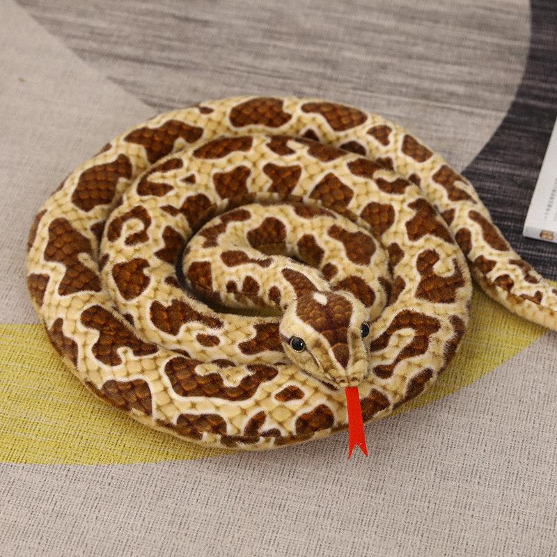 Giant Snakes Plush Toy Simulation Long Golden Python Stuffed Snake Plushie Children Boys Gift Home Decoration