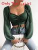 Chiffon Drawstring Lantern Sleeve Blouse With Slim Fit For Fashion Women 2024 Spring