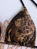 Cross-Border Sexy Leopard & Lace Thong Bikini with Shell Pendant