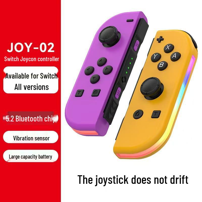 Colorful RGB Switch Joy-Con Left & Right Controllers with Wake-Up, Bluetooth 5.2, Vibration, and Motion Control.