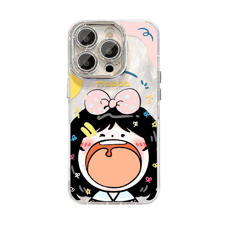 Cute girl fits iPhone 13 Pro Max phone case, iPhone 16e Feather Sheer 15, Premium 14, protective case 8